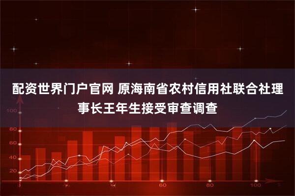 配资世界门户官网 原海南省农村信用社联合社理事长王年生接受审查调查
