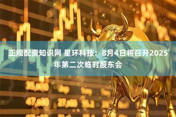 正规配资知识网 星环科技：8月4日将召开2025年第二次临时股东会